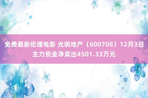 免费最新伦理电影 光明地产(600708)12月3日主力资金净卖出4501.33万元