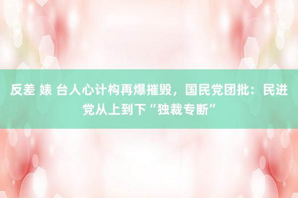 反差 婊 台人心计构再爆摧毁，国民党团批：民进党从上到下“独裁专断”