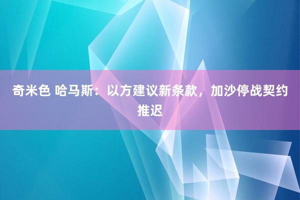 奇米色 哈马斯：以方建议新条款，加沙停战契约推迟