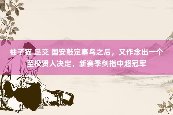 柚子猫 足交 国安敲定塞鸟之后，又作念出一个至极贤人决定，新赛季剑指中超冠军