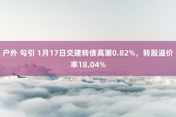 户外 勾引 1月17日交建转债高潮0.82%，转股溢价率18.04%