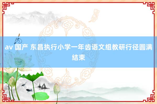 av 国产 东昌执行小学一年齿语文组教研行径圆满结束