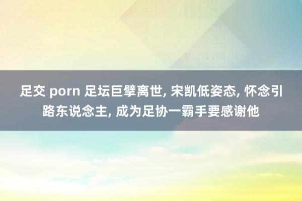 足交 porn 足坛巨擘离世， 宋凯低姿态， 怀念引路东说念主， 成为足协一霸手要感谢他