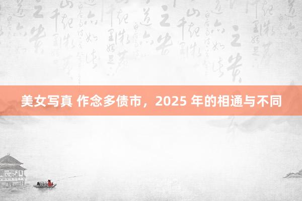 美女写真 作念多债市，2025 年的相通与不同