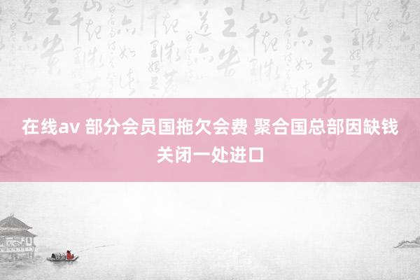 在线av 部分会员国拖欠会费 聚合国总部因缺钱关闭一处进口