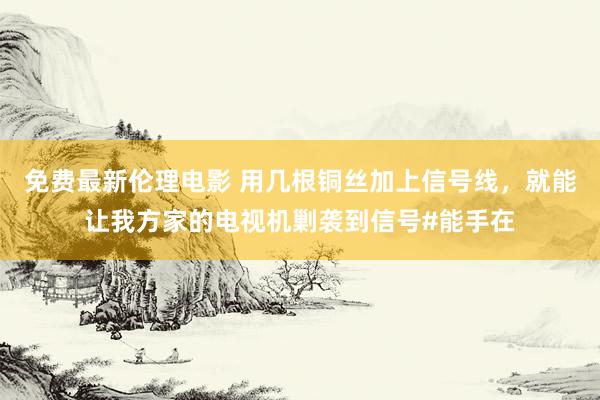 免费最新伦理电影 用几根铜丝加上信号线，就能让我方家的电视机剿袭到信号#能手在