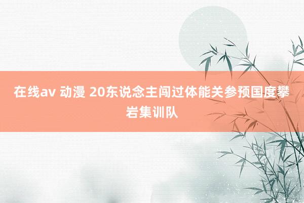 在线av 动漫 20东说念主闯过体能关参预国度攀岩集训队