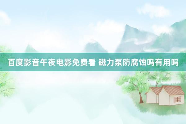百度影音午夜电影免费看 磁力泵防腐蚀吗有用吗
