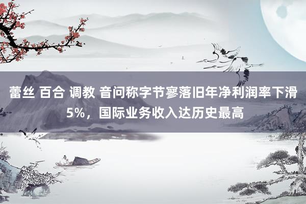 蕾丝 百合 调教 音问称字节寥落旧年净利润率下滑 5%，国际业务收入达历史最高