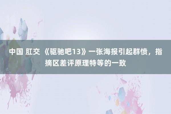 中国 肛交 《驱驰吧13》一张海报引起群愤，指摘区差评原理特等的一致