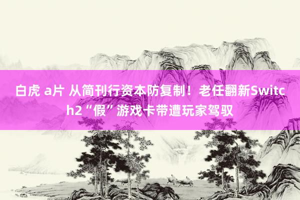 白虎 a片 从简刊行资本防复制！老任翻新Switch2“假”游戏卡带遭玩家驾驭