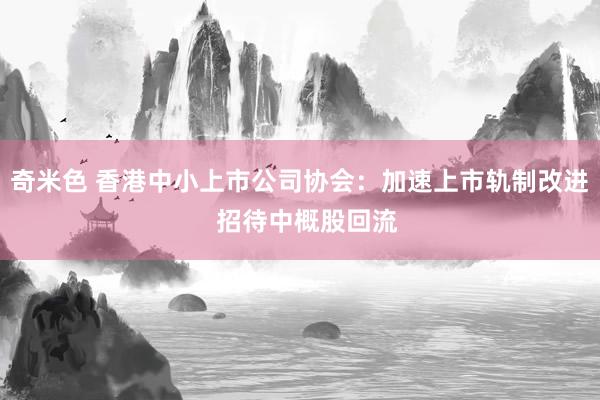 奇米色 香港中小上市公司协会：加速上市轨制改进  招待中概股回流
