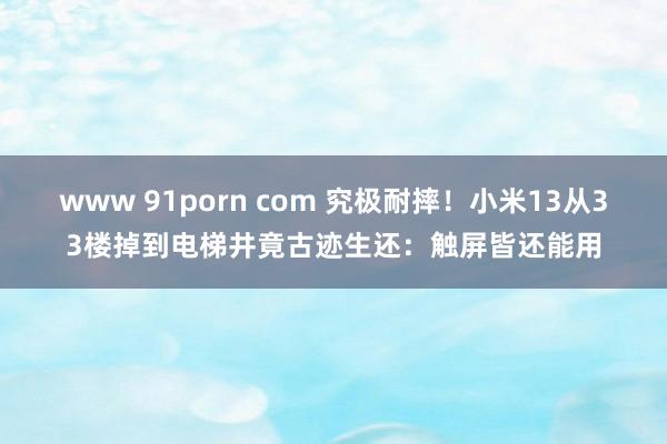 www 91porn com 究极耐摔！小米13从33楼掉到电梯井竟古迹生还：触屏皆还能用