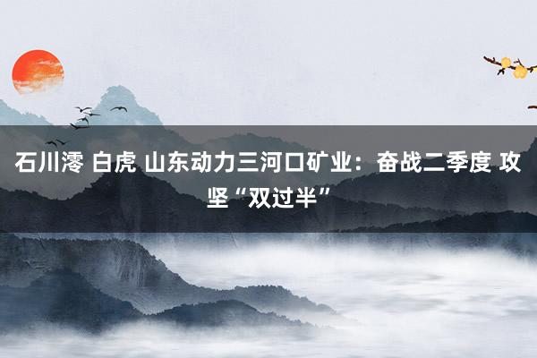 石川澪 白虎 山东动力三河口矿业：奋战二季度 攻坚“双过半”