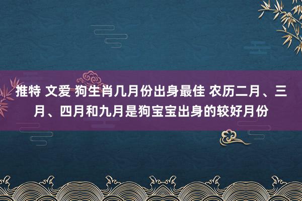 推特 文爱 狗生肖几月份出身最佳 农历二月、三月、四月和九月是狗宝宝出身的较好月份